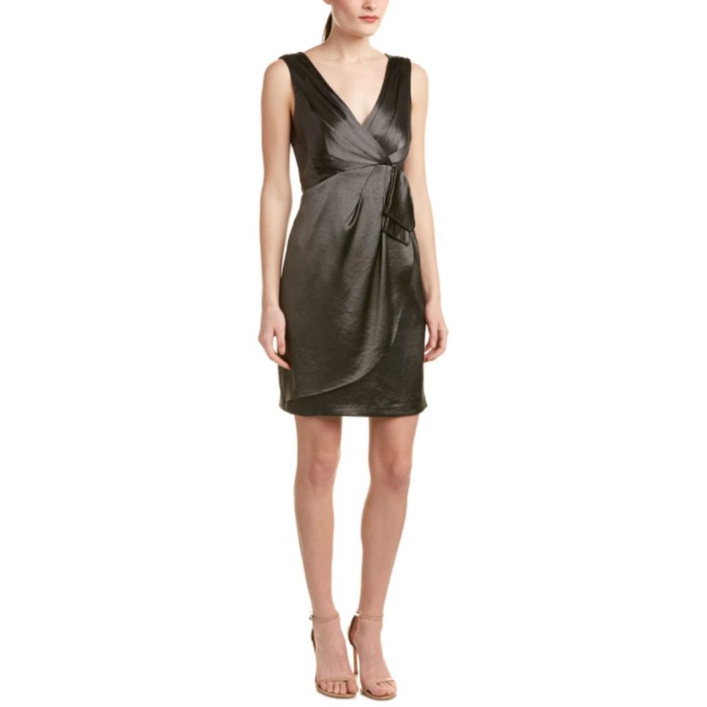 Nanette Lepore Black Satin Sheath Dress